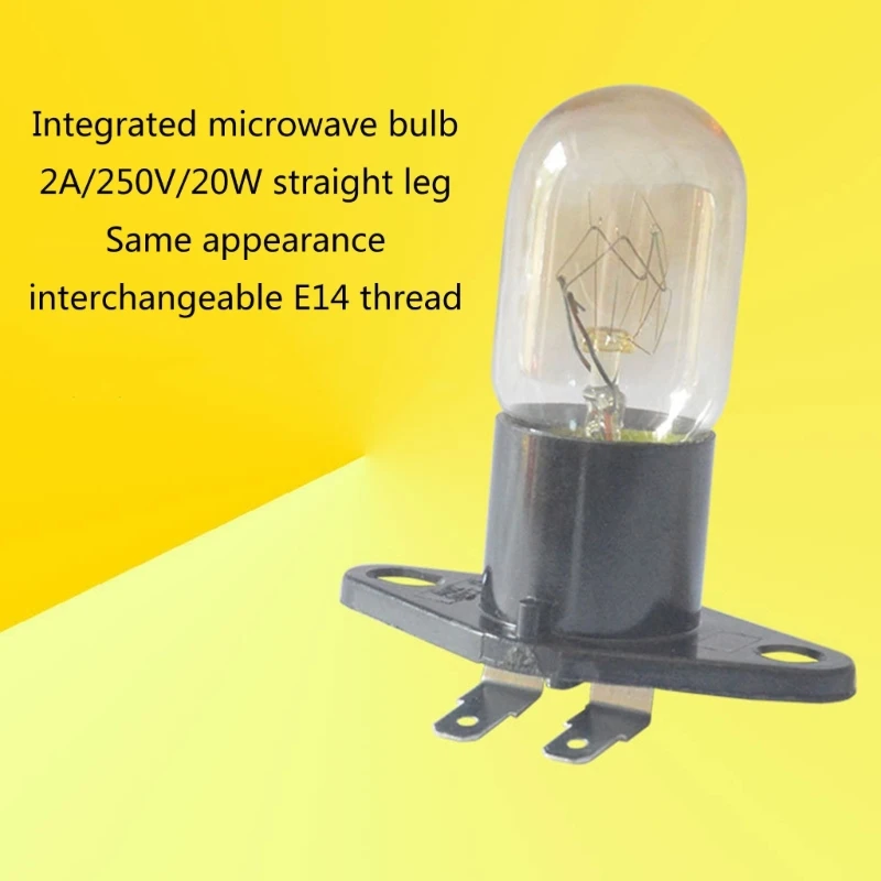 Microwave Bulb 250V 20W Microwave Light Lamp Bulb & Holder Refrigerator Lighting LED Bulb with Base High Temperature Dropship