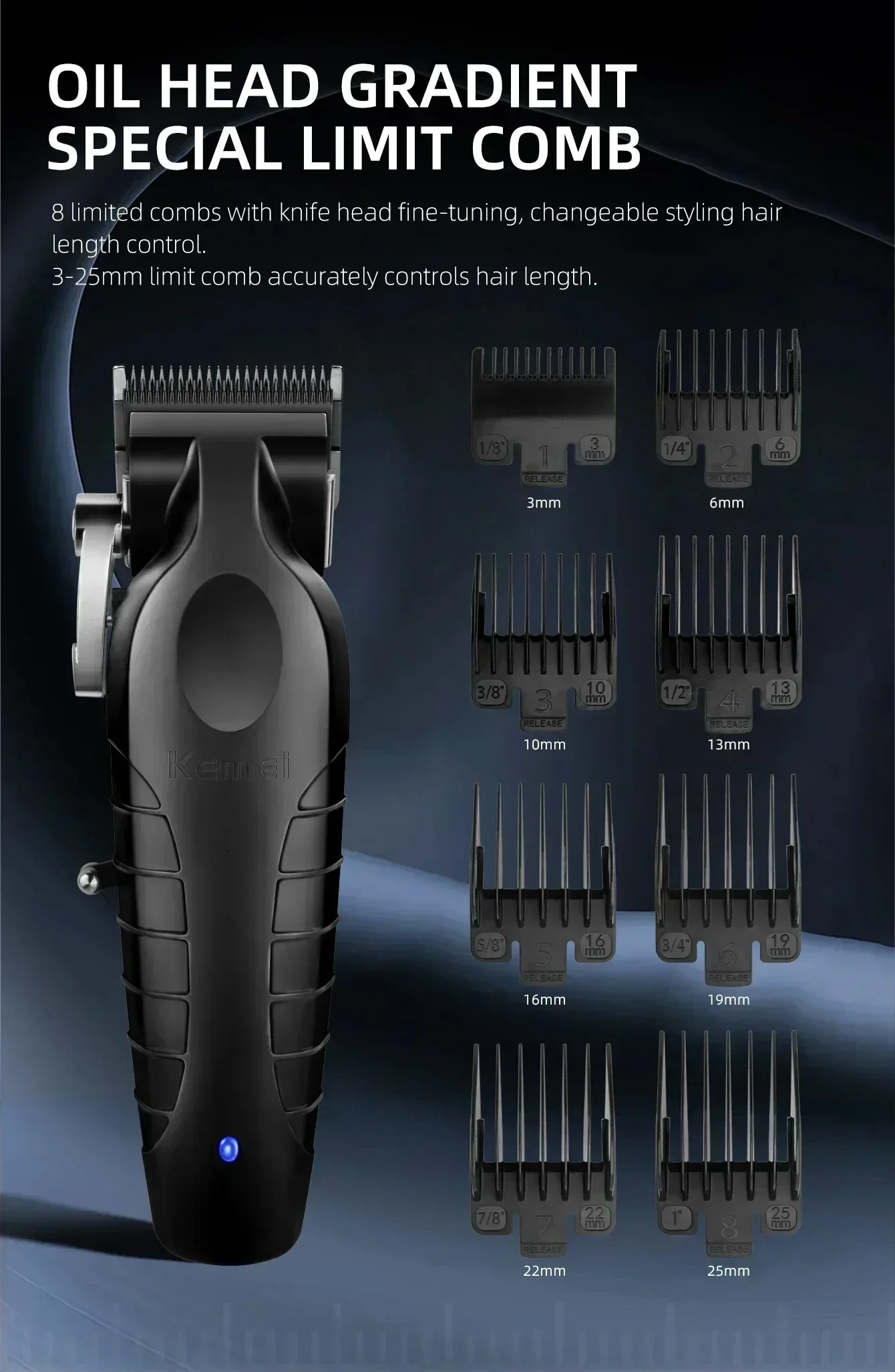 Kemei KM-2296 KM-2299 KM-T95 Professionelles Haarschneidemaschinen-Set oder Klingenrasierer, männliche Haarschneidemaschine, Trimmermaschine für Herren – Detail 1