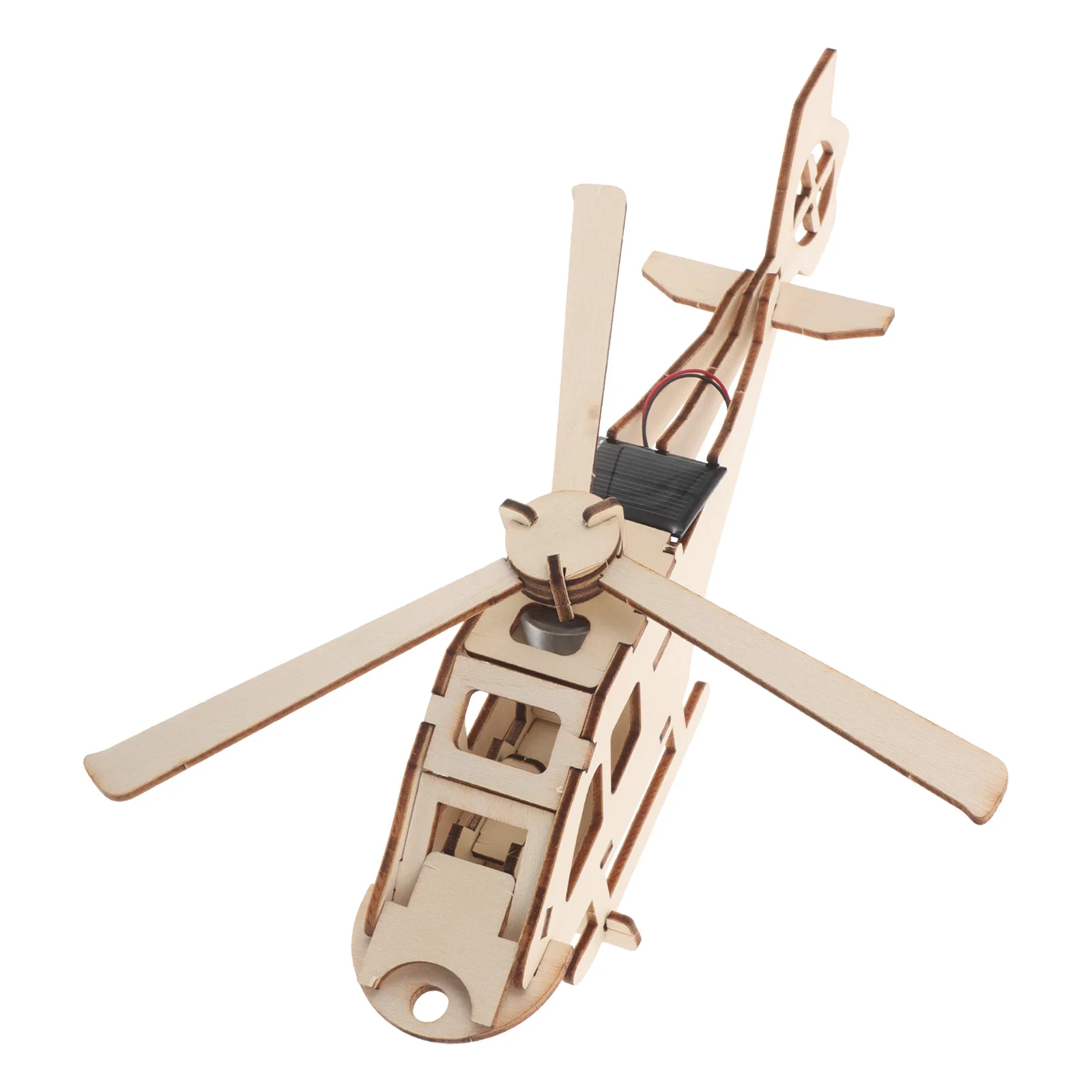 Zestaw do samodzielnego montażu helikoptera zasilanego energią słoneczną: drewniany model DIY dla dzieci, eksperyment naukowy, edukacja STEM, inżynieria budowlana, rękodzieło, energia słoneczna