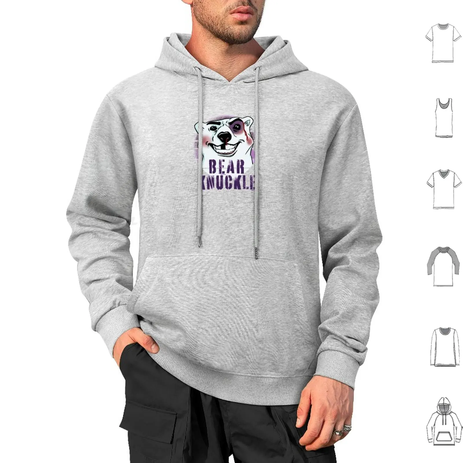 Bear Knuckle Hoodie cotton Long Sleeve Polar Bear Polar Bear Art Polar Bear Lover Polar Bear Animal Polar Bear Kids Bear Funny