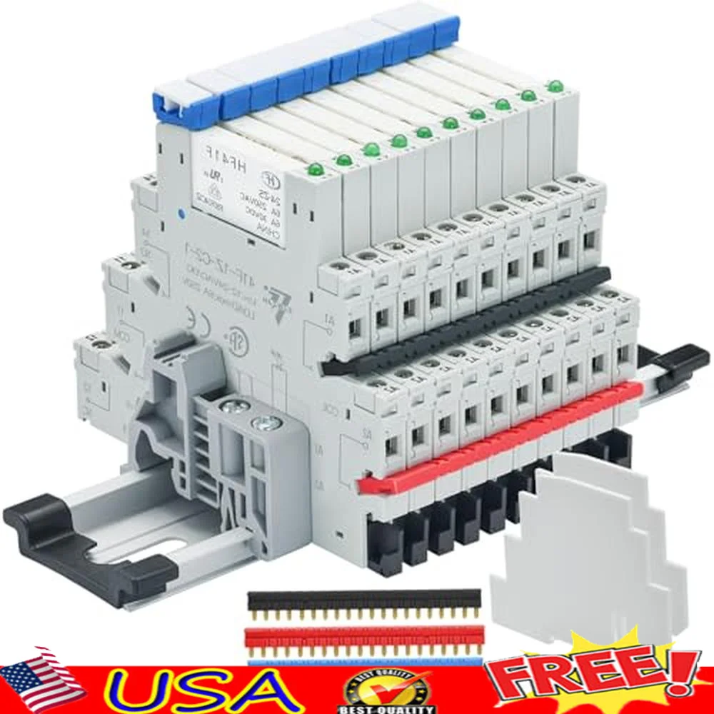 ミニチュア電磁リレー,ジャンパーソケットベース,hf41f 24-zs,1no 1nc,6amp,spdt,DC AC信号,24v,10個