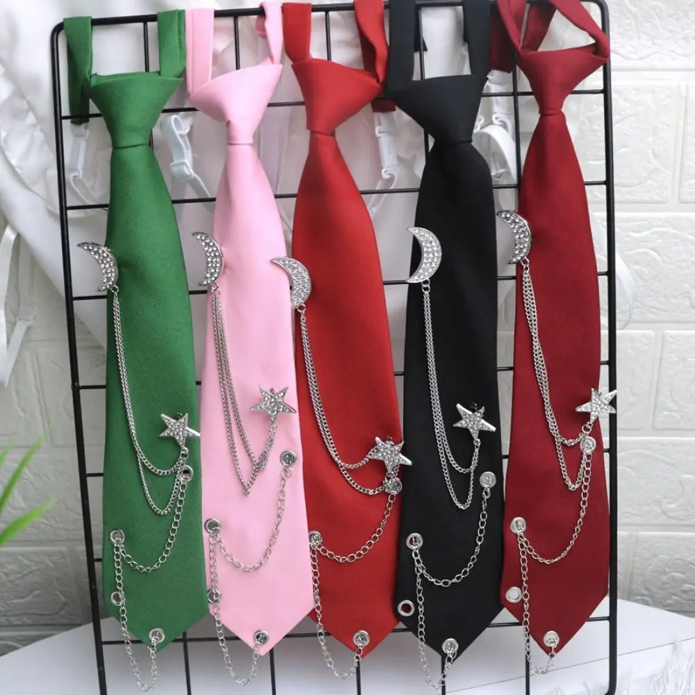 

Элегантный винтажный стиль, предварительно завязанный галстук, звездная цепочка, винтажный женский галстук, регулируемый галстук JK, школьная форма, рубашка