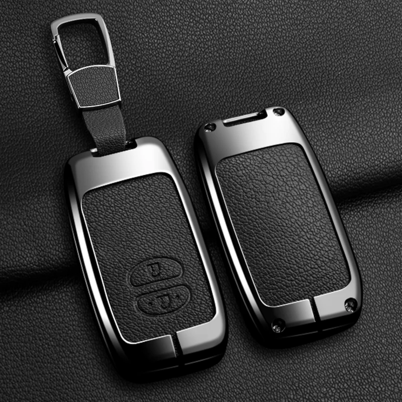 Zinklegierung Leder Autoschlüssel-Abdeckung, Für Toyota Camry Prius Land Cruiser Prado150 Crown Lexus LC 200, Geschützter Schlüsselanhänger, Zubehör – Detail 11