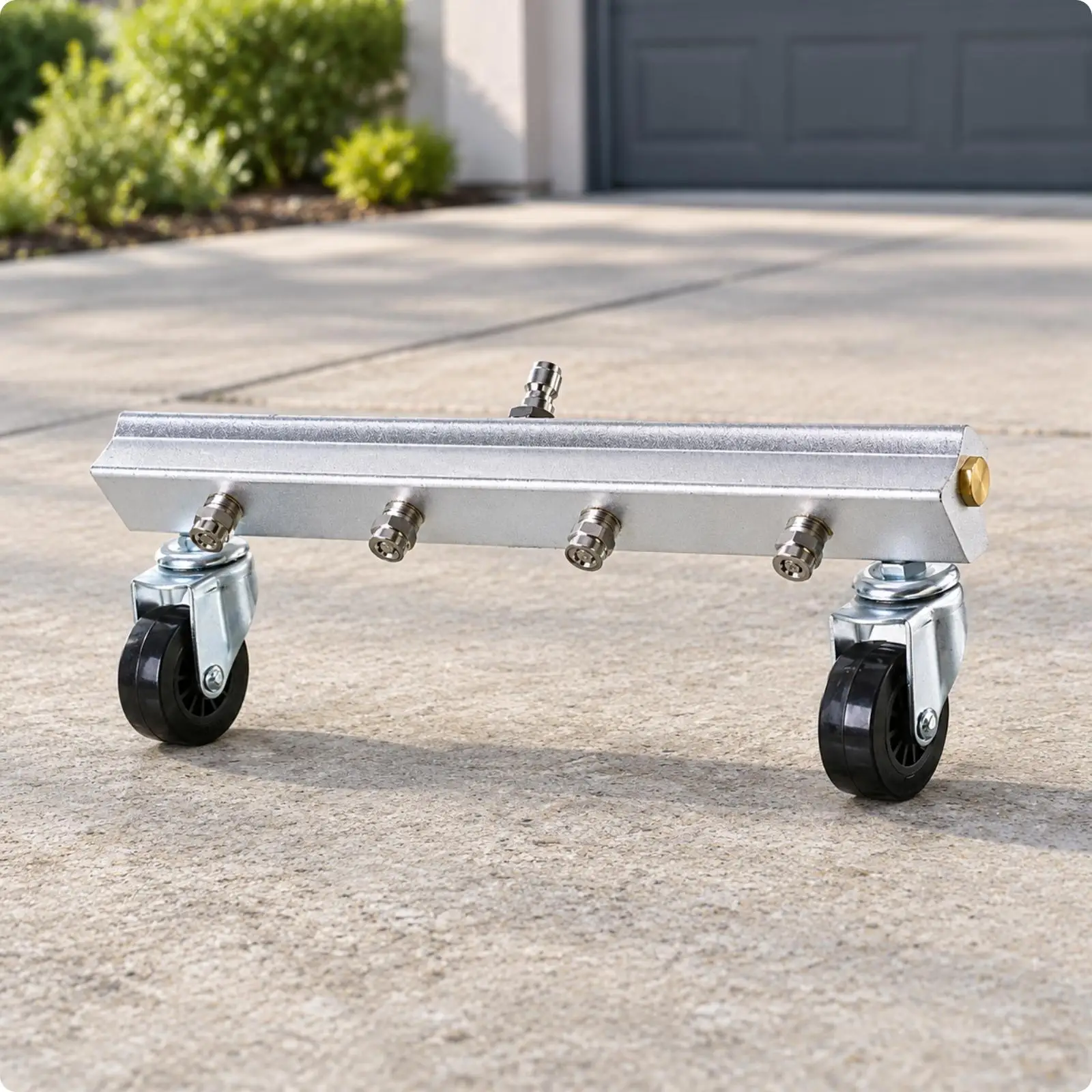 Pressure Washer Surface Cleaner Brush for Floor Patio Car Underneath with Caster Wheels and 1/4 Inch Quick Connect