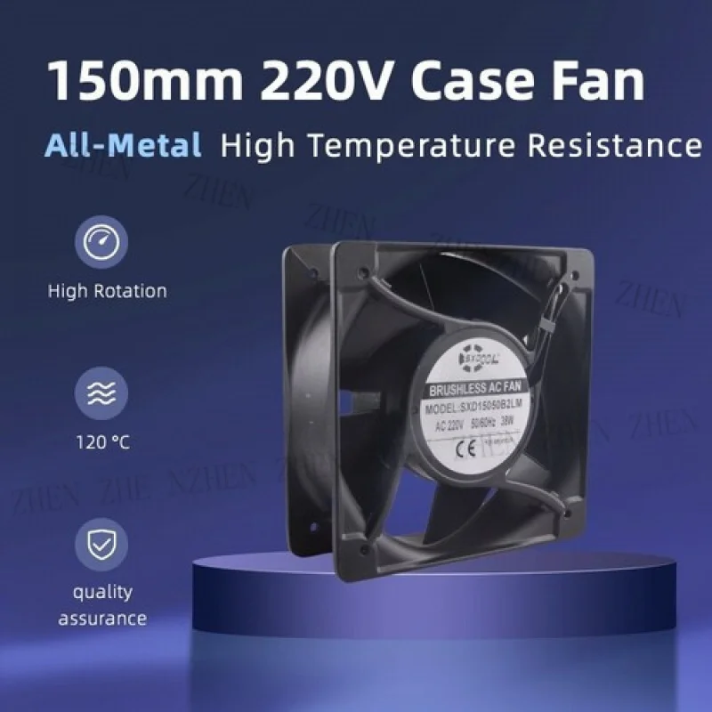 

Y Y All-Metal High-Temperature for AC 150mm 15cm Cooling Fan, 150x150x50mm, 220V