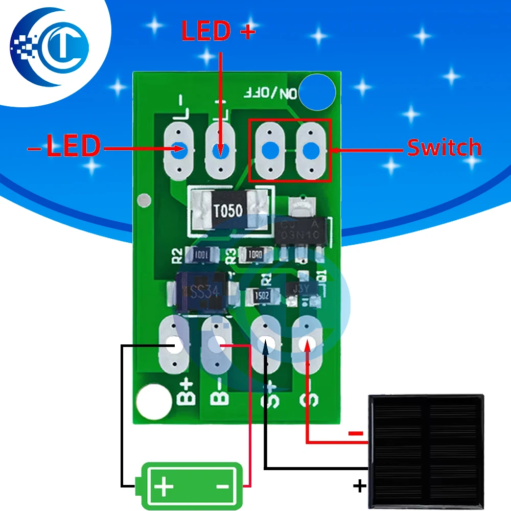 Solar generator Charge Controller Auto Light Control Circuit Switch Lithium Battery Charge Board Diy Courtyard Small Street Lamp