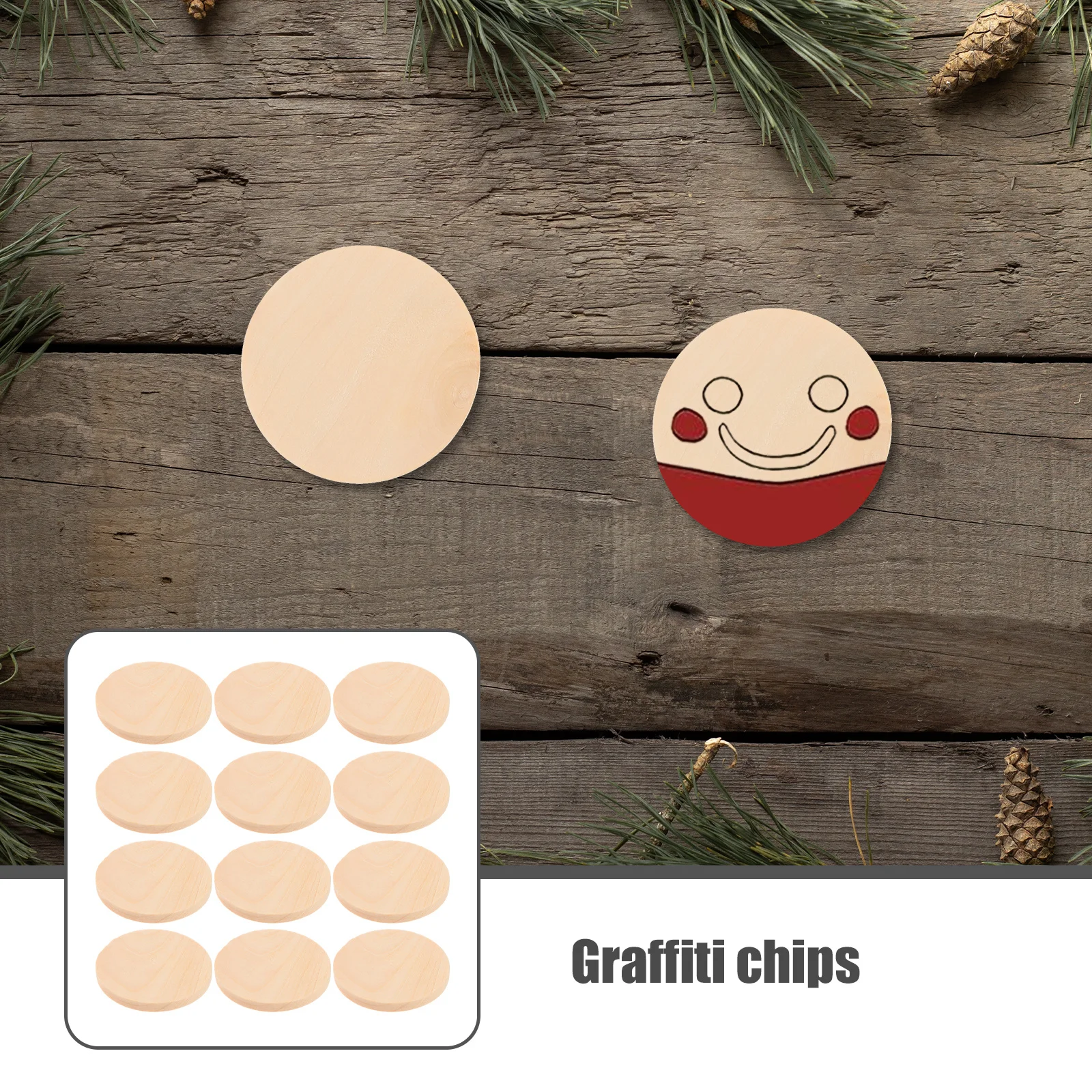 

50pcs Solid Wood Circles Blank Craft Cutouts Diy Unfinished Wooden Slices For Christmas Birthday Decorations Wood Blanks