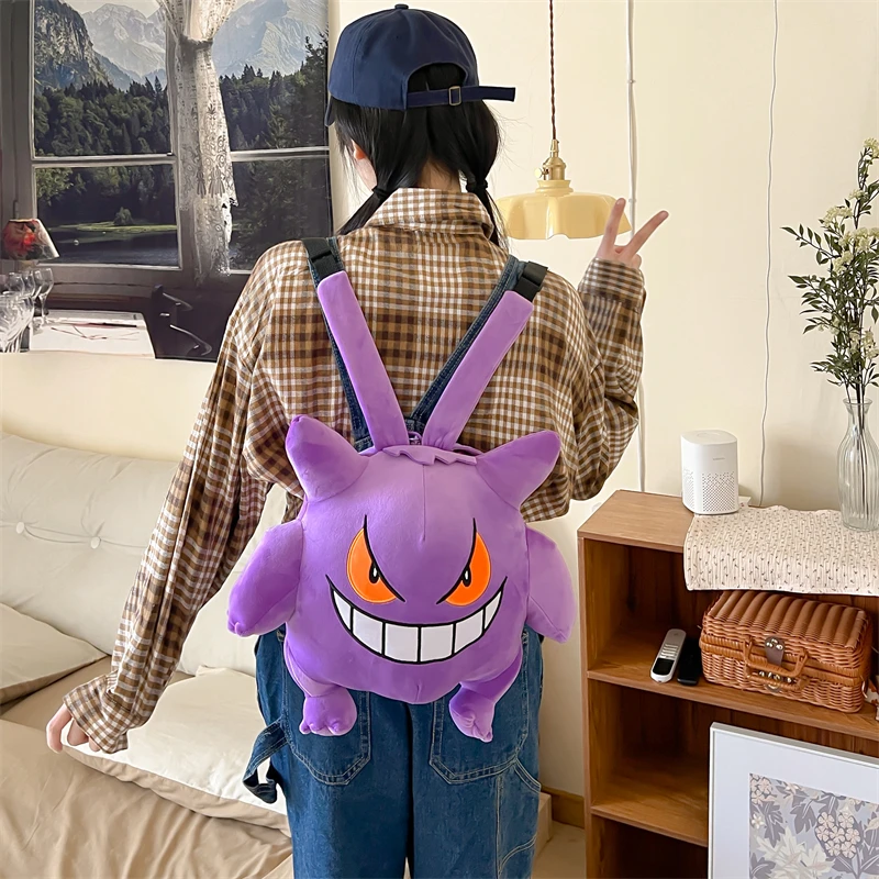 Bonito Pokemon Mochila Kawaii Estilo Japonês Plush Bag Gengar Eevee Snorlax Mochila Schoolbag Cosplay Props Moda Presentes