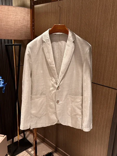 [Lyocell linen blended breathable sunscreen] Summer new thin high-end linen suit small suit
