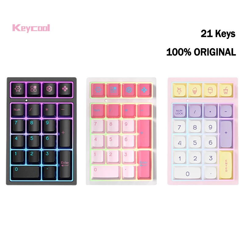 

Keycool K21 Three Mode Usb/2.4g/bluetooth Wireless Keyboards 21keys Customization Number Pad For Pc Computer Accessories Gifts