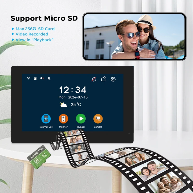 Wireless WiFi Video Intercom System 1080P Tuya Smart Video Doorbell Camera Touch Screen 2 Way Audio Smart Life APP Unlock