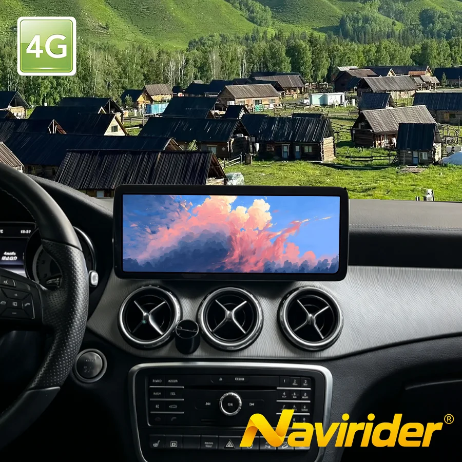 12.3 Inch Car Radio For Benz A Class CLA GLA W176 C117 X156 2011-2018 Built‑in GPS Navigation Android Auto Touch Screen BT 4G