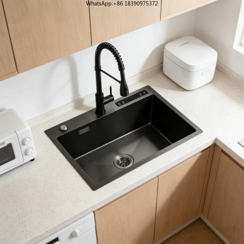 

Durable Multifunctional Ultrasonic Sink 304 Stainless Steel Kitchen Sink Brushed Topmount for Restaurant Hotel Heavy Duty