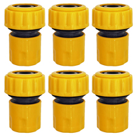 6PCS 3/4 1/2 inch Garden Hose Pipe Repair Connector Fitting Tubing Quick Connection for Drip Irrigation Watering Greenhouse