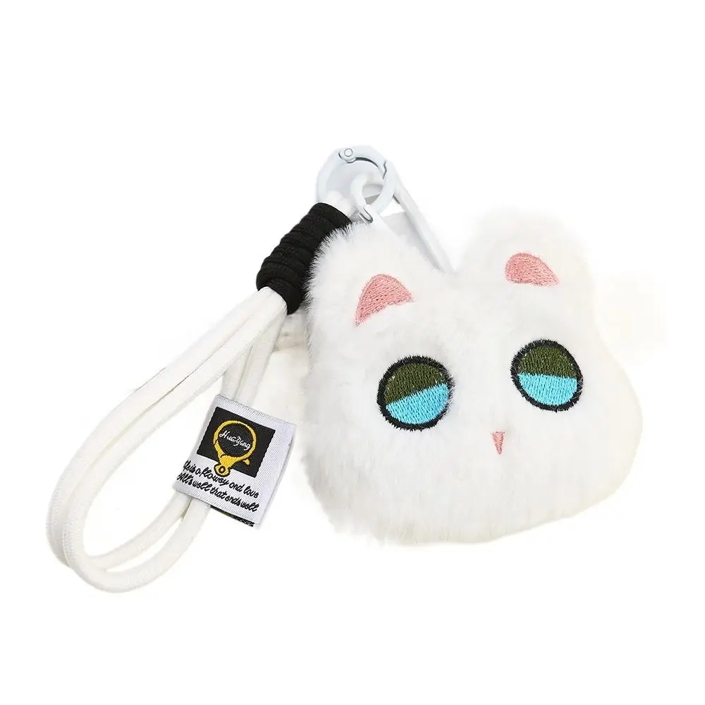 Mochila pingente olhos grandes gato boneca de pelúcia chaveiro recheado fofo bonito gato boneca de pelúcia ins macio animal pelúcia chaveiro criança meninas