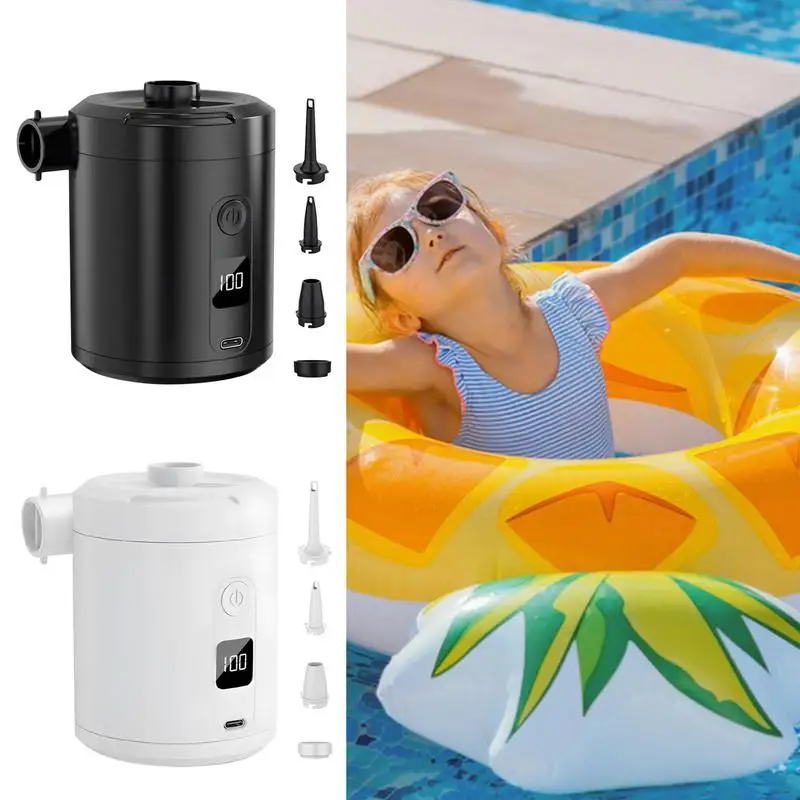 Inflatable Pump Portable Small Air Pump 4000Pa Fast 5200mAh Battery Inflator Compressor Inflate Deflate Function For Camping