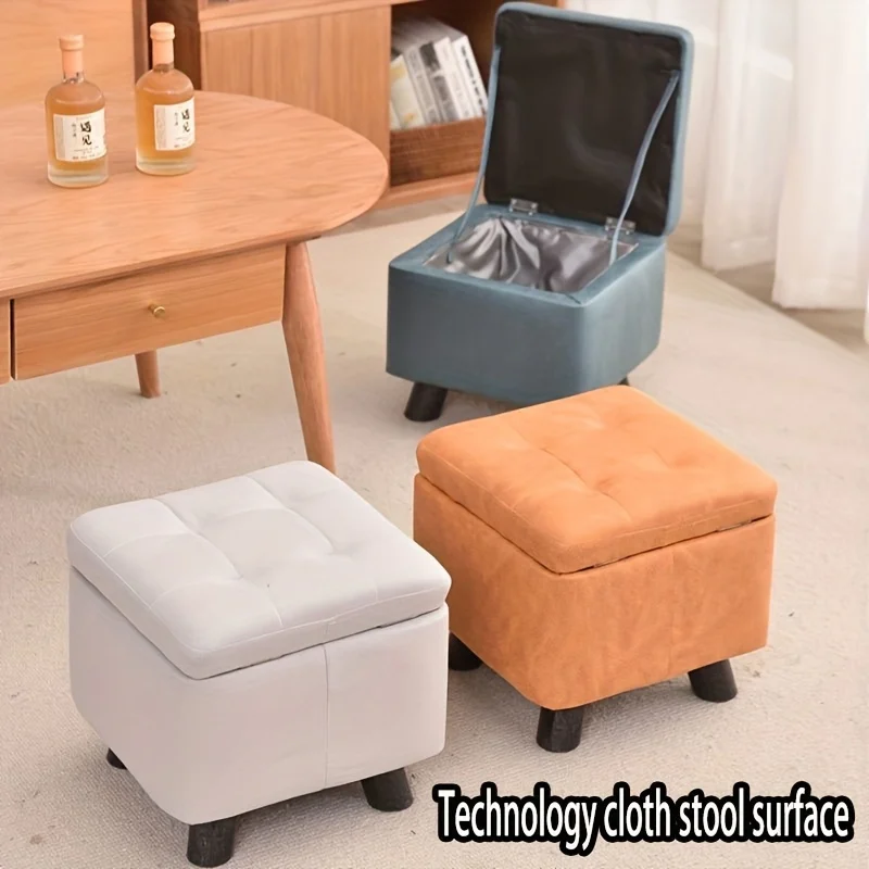 قطعة واحدة من مقعد متعدد الوظائف مبطن وناعم شديد التحمل مع مساحة تخزين - مسند مربع حديث مع وسادة قماشية