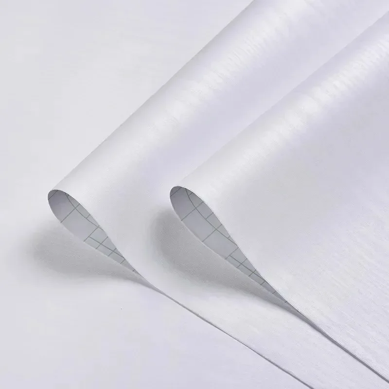 

White Wood Vinyl Wallpaper Waterproof Self Adhesive Wallpapers Doors Cabinet Desktop Modern Furniture Home Decor Wall Art