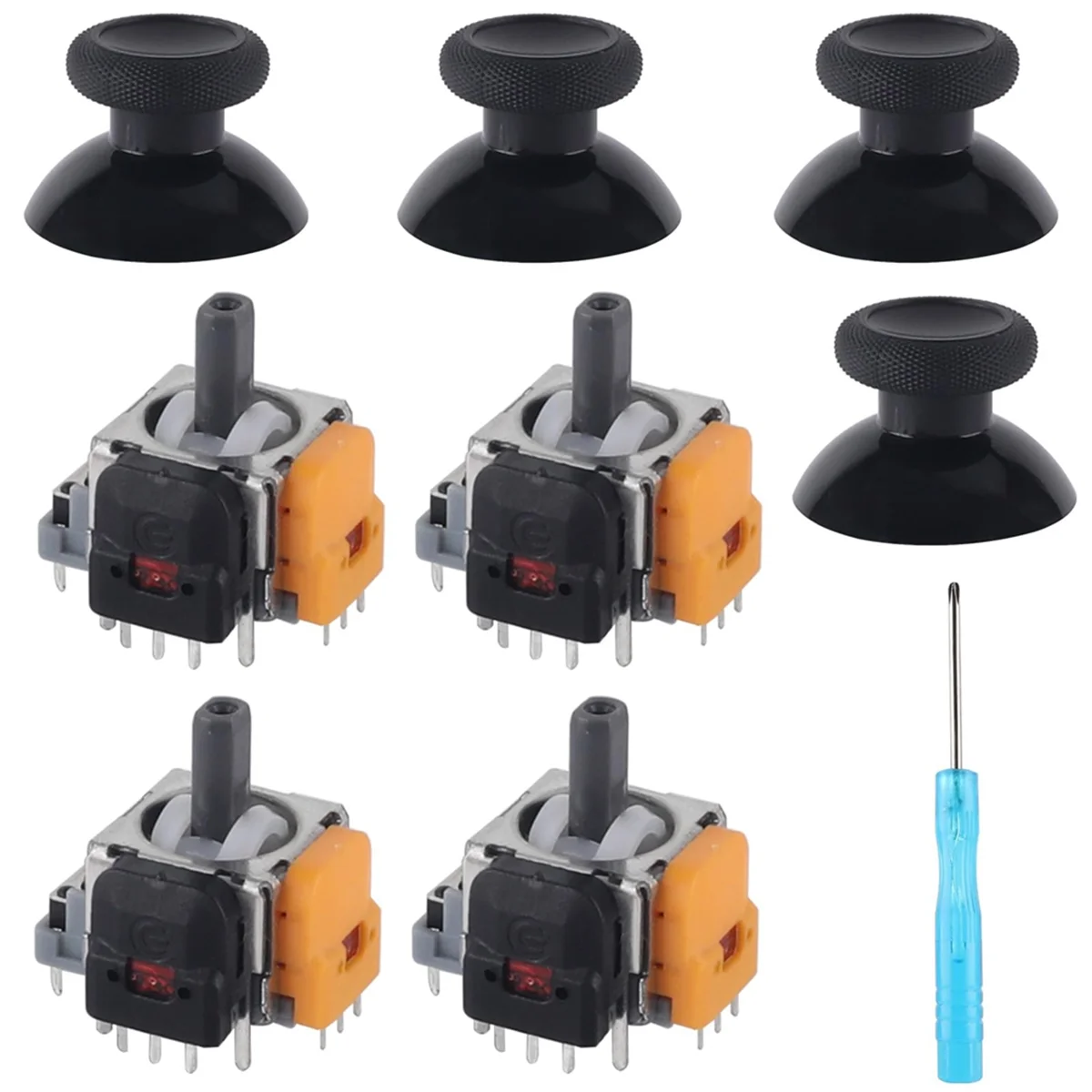 Joysticks Replacement for PS4 Controller,4 Pack Hall Effect 3D Analog Sensor Joysticks Module for PlayStation Conrtoller  -T44C