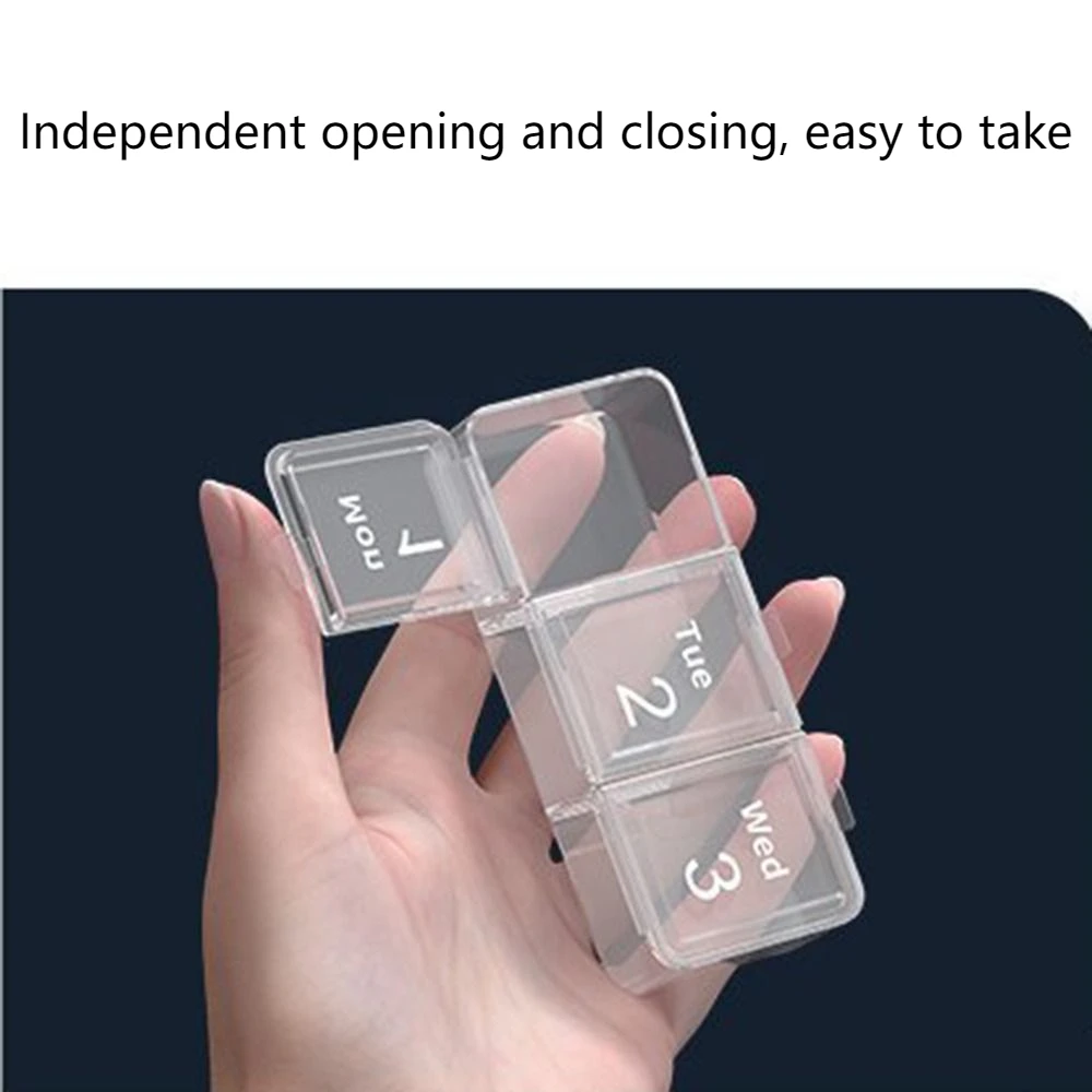 Moisture-Proof 7 Day Pill Case 8 Grids Pill Organizer Medicine Box Storage Case Vitamin Container Vitamin Holder Daily