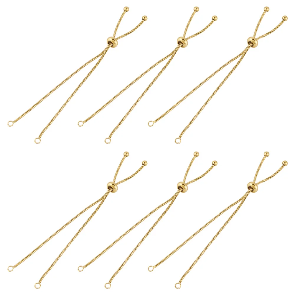 

10Pcs 23cm 304 Stainless Steel Bracelet Slider Chain for DIY Adjustable Bracelets Jewelry Making Findings