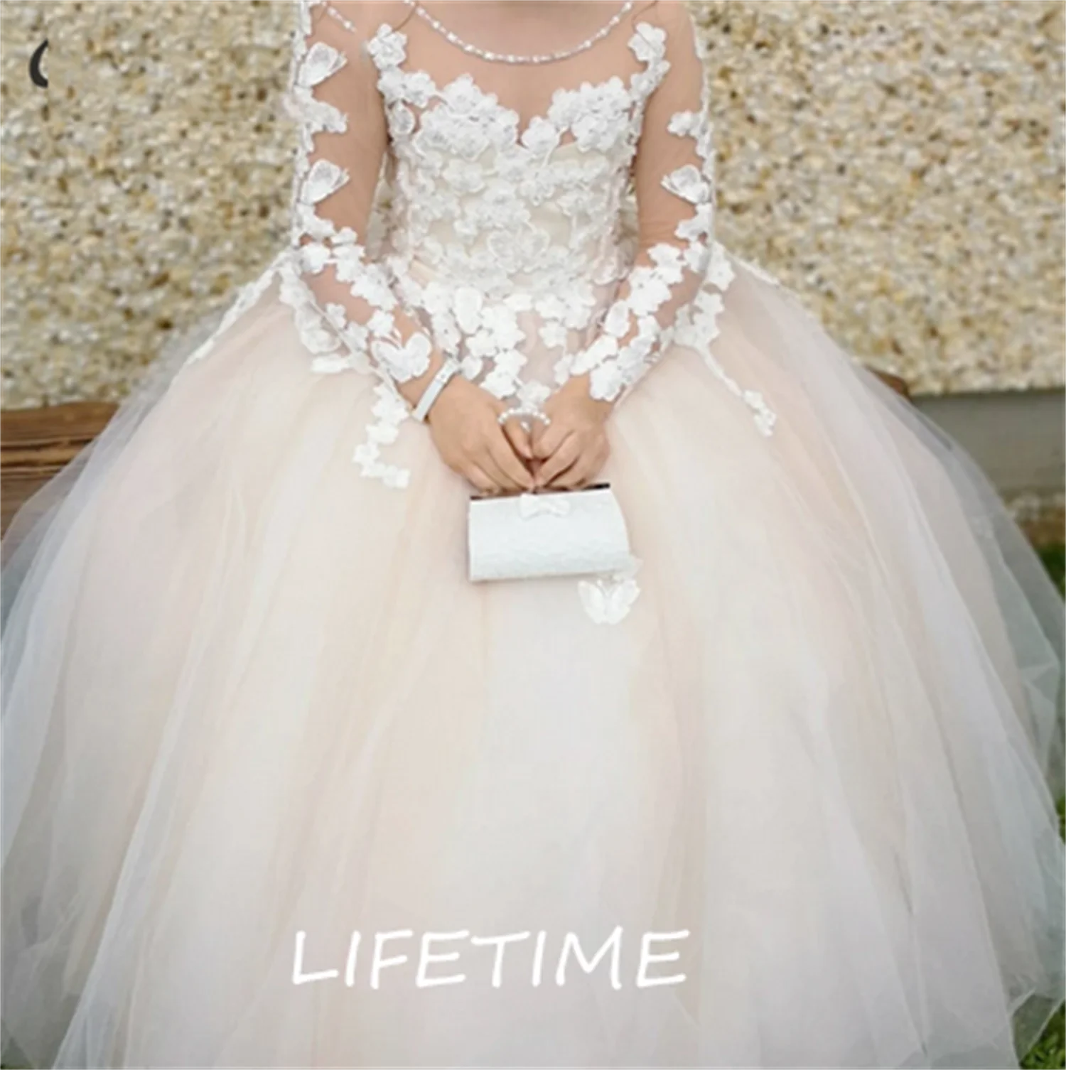 

Gardenwed Lace Flower Girl Dress Ivory Tulle Baby Girl Dress 2021 Puffy Princess Dress Girl Birthday Dress First Communion Gown