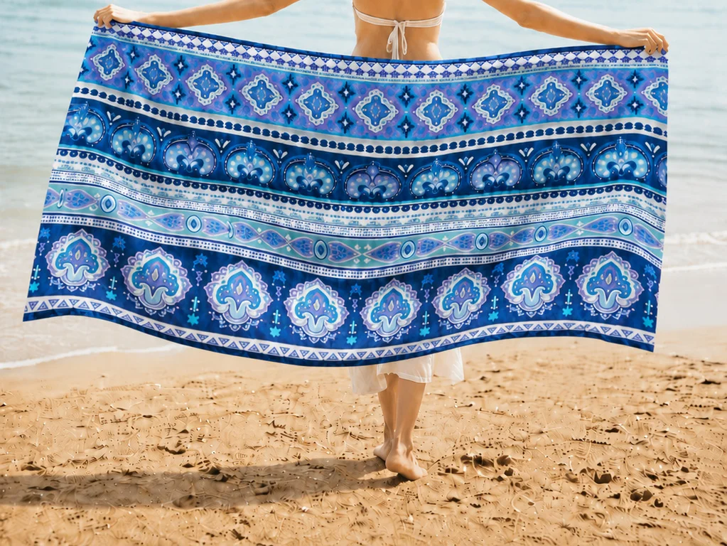 Marke Malbon Golfhandtuch, großes bedrucktes, schnell trocknendes Mikrofaser-Strandtuch, Gesichtstuch, weich, leicht, für Fitness, Camping, Spa – Detail 4