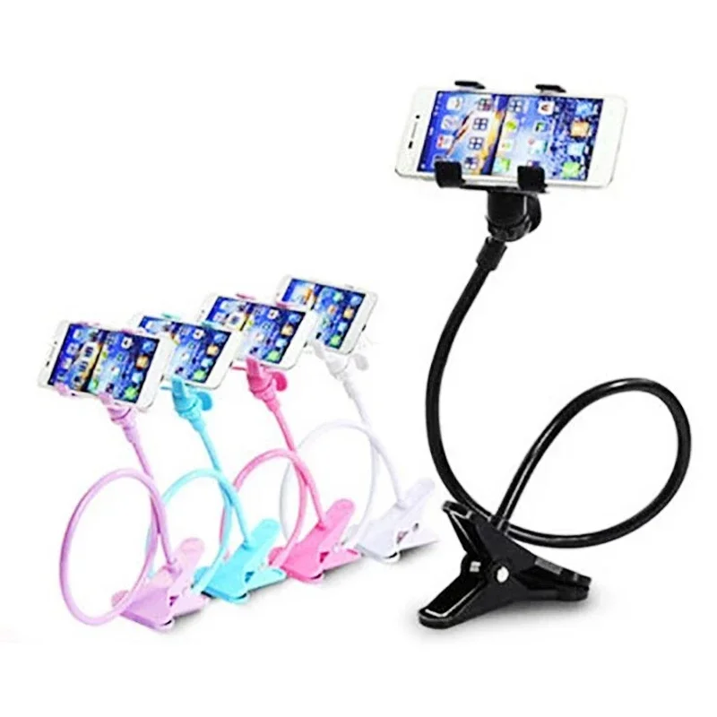 Universal Lazy Mobile Phone Gooseneck Stand Holder Stents Flexible Bed Desk Table Clip Bracket for Phone Flexible Holder Arm image 2