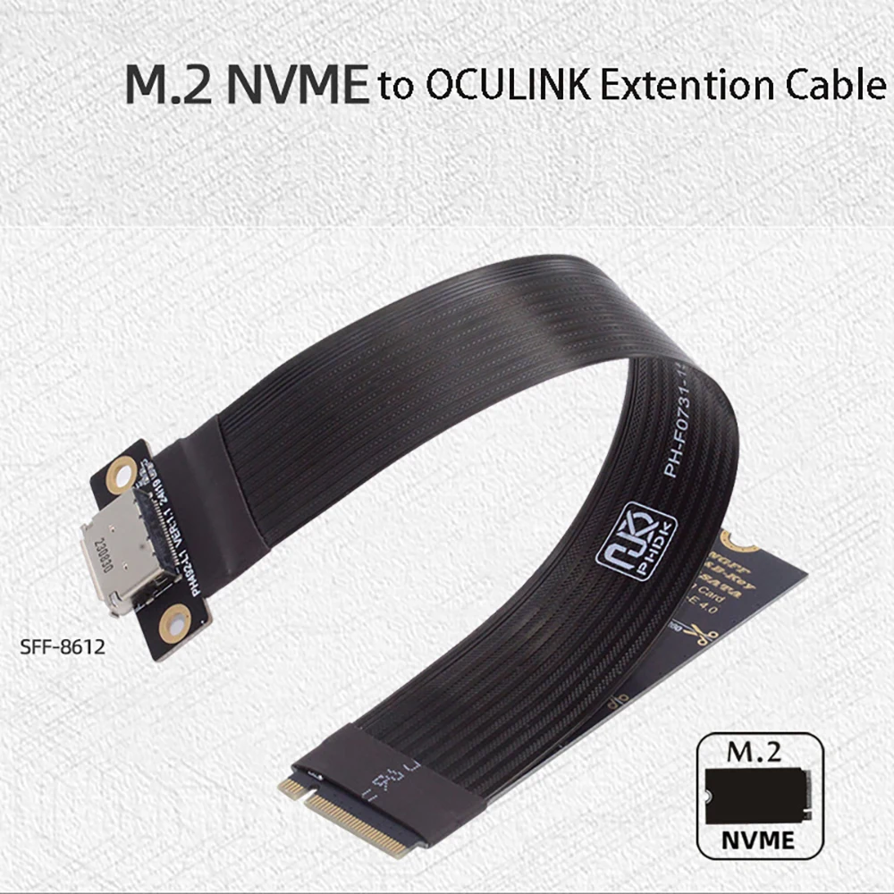 M.2 NVMe-Oculink 변환 케이블 PCIe 4.0 Gen4 확장 리본 PC 노트북 SSD 외장 그래픽 카드 M2 M 키-SFF-8612 어댑터