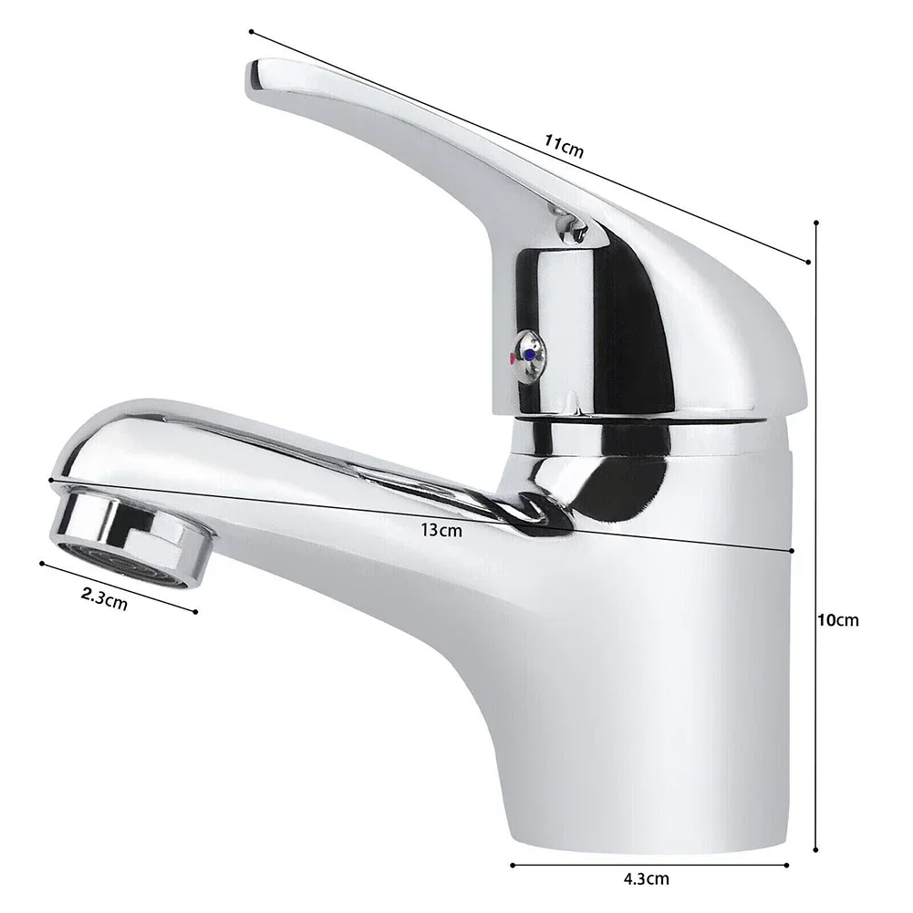 Basin Mixer Tap With G1/2 Connection Braided Flexible Hoses 10*10*4.5cm Copper Sink Faucet Kitchen Bathroom Accessories