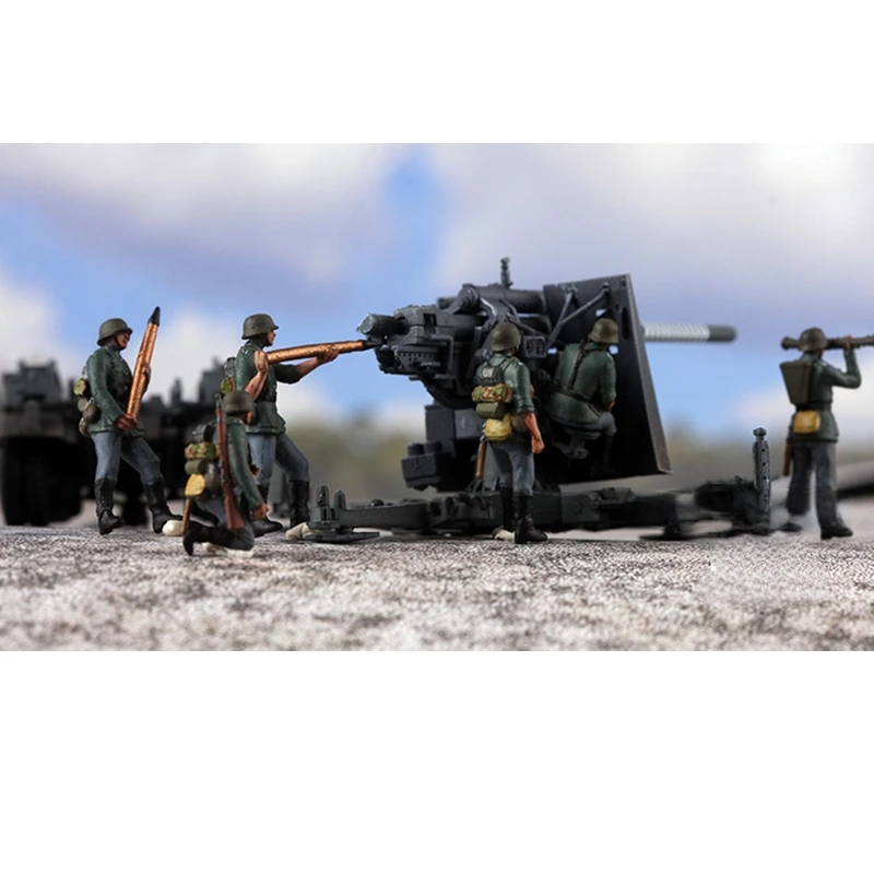 

New 1:72 Scale Model 7 Pcs Action Figures German 88th Artillery 7-Soldier Team Toy DIY Scene Accessory Collection Display