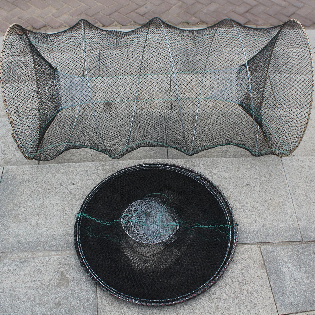 

2Pcs Foldable Fish Trap Collapsible Fishing Net Basket Durable Fish Bag for Minnows Crab Shrimp Crawfish Catch