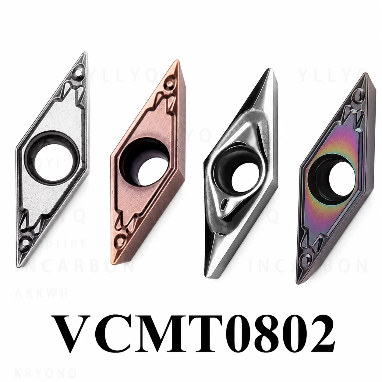 10PCS VCMT080202 VCMT080204-HQ Carbide Cermet Turning Inserts for SVJCR08 SVUCR08 Internal CNC Lathe Tool Holders