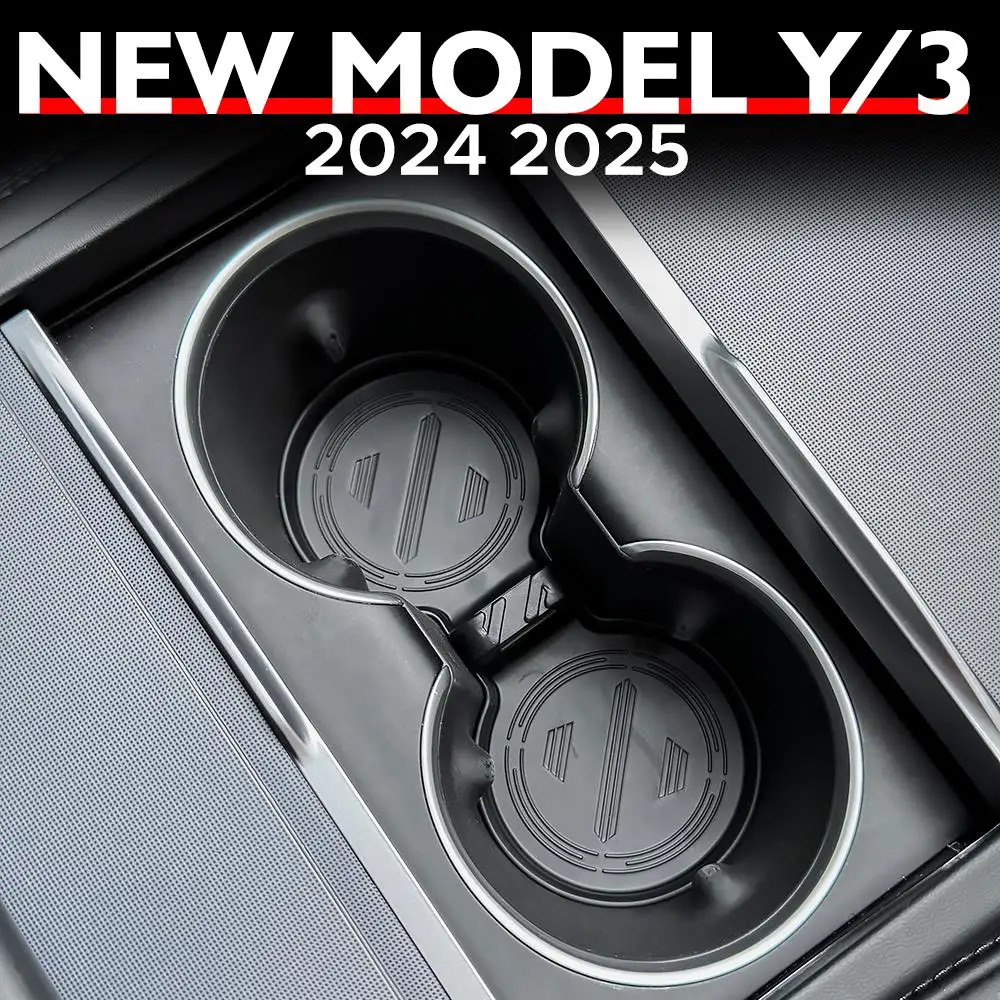 Per Tesla Model Y Launch 2025 Modello 3 highland 2025 Tappetino per tazza d'acqua Sottobicchieri Slot Tappetino antiscivolo Tappetino per bevande impermeabile Accessori