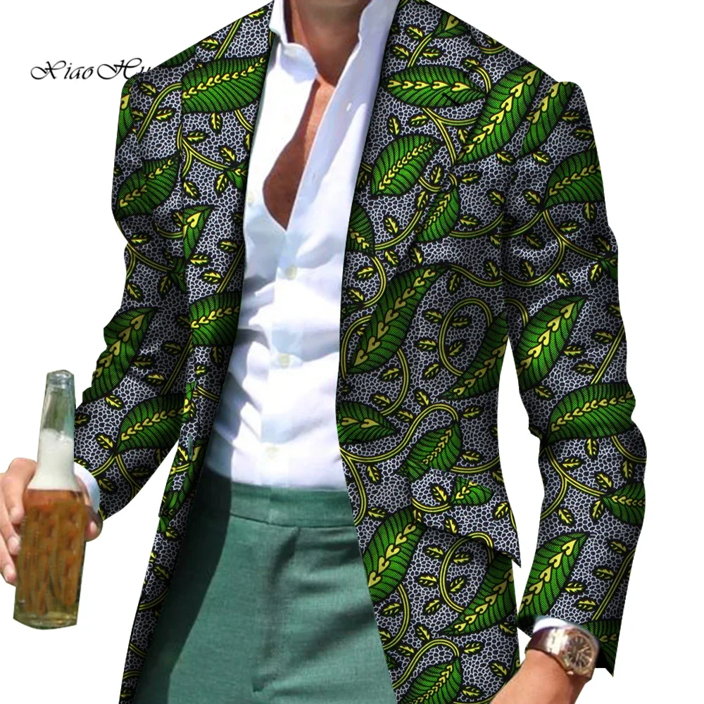 African Men Clothes Smart Causal Customized Slim Fit Fancy Suit Blazer Jackets Formal Coat Business Dashiki Party Wedding WYN530