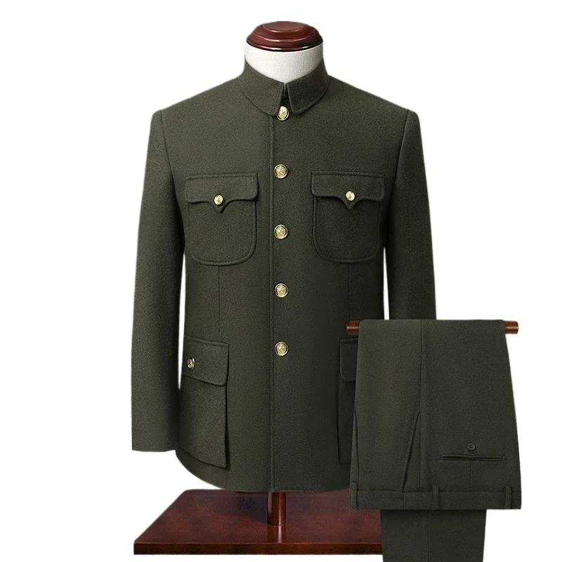 

Mao suit new Chinese youth wear men's high-end coat dad custom in the elderly suit wedding