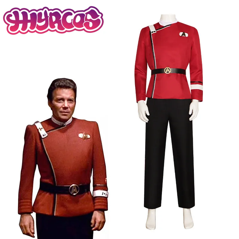 Anime Worlds Treks Cosplay Strange Costume Captain Pike Red Jackets Top Pants Undershirts Starfleet Uniforms Halloween Set Party