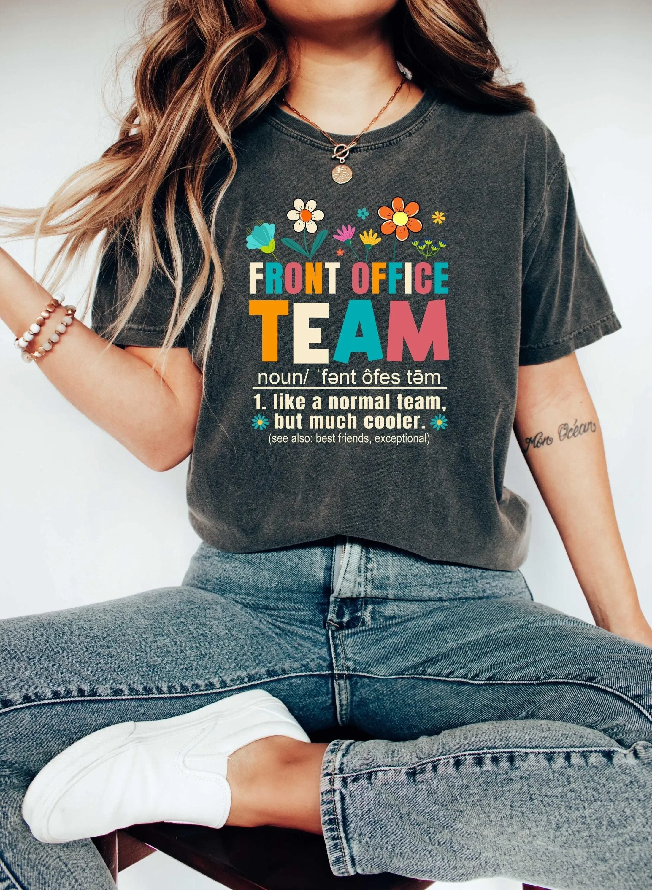 Front Office T Shirt Dream Team School Secretary Back to Staff Squad