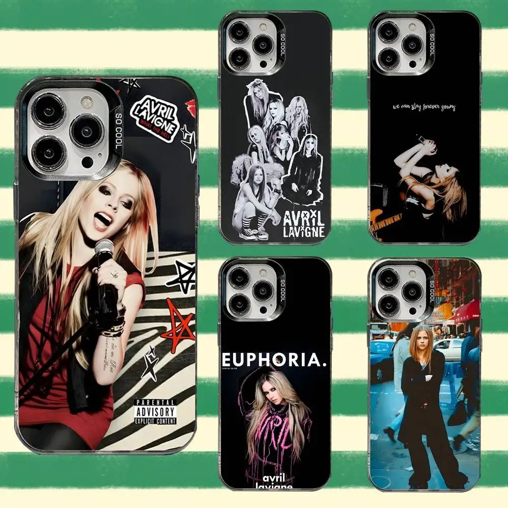 

Singer Avril Lavigne Phone Case For iPhone 16,15,14,13,12,11,8,7,Pro,Max,Plus,Mini,XS,SE Anti Fall Black Matte Hard