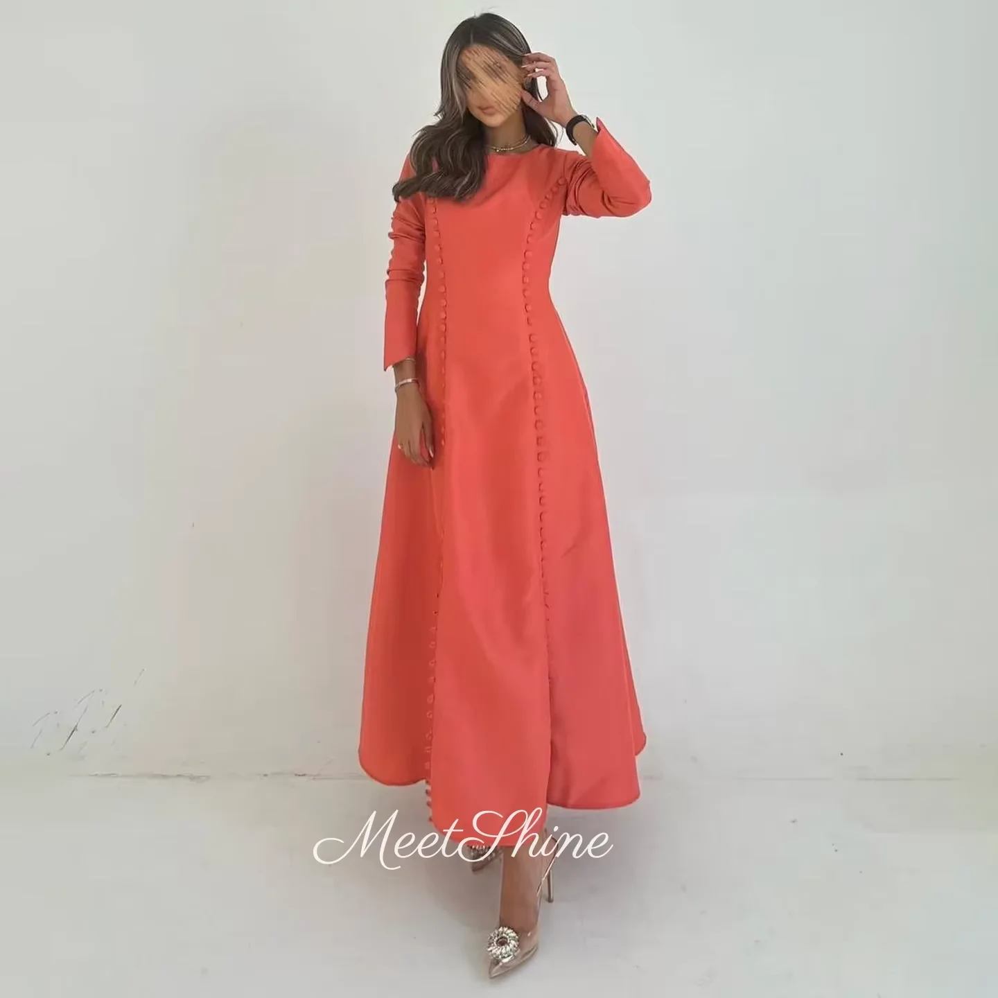 カラフルなプロムドレス スリットイブニングドレス フロアレングス 長袖 フォーマルパーティードレス サウジアラビアのウェディングドレス カスタマイズ