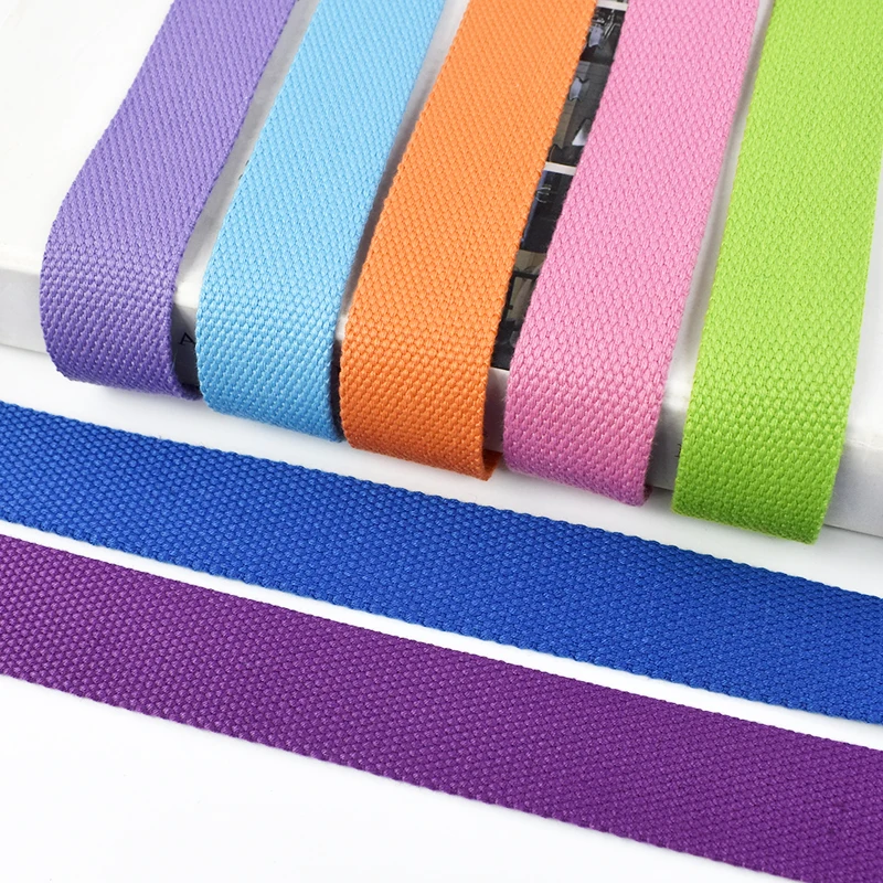 

10M 20-50mm Cotton Webbing Tape 2mm Thick Decoration Ribbon for Bag Strap Belt Canvas Bias Binding Band Sewing Garment Accessory