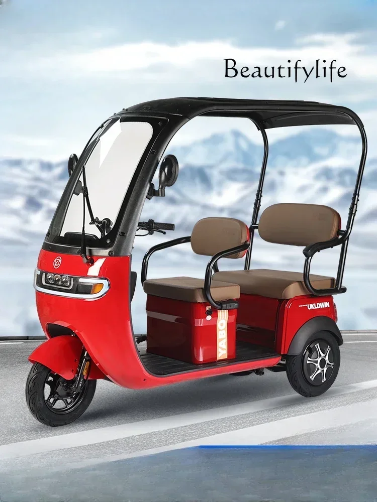 

Electric Tricycle with Shed Shuttle Casual Double Row Adult Small Battery Car