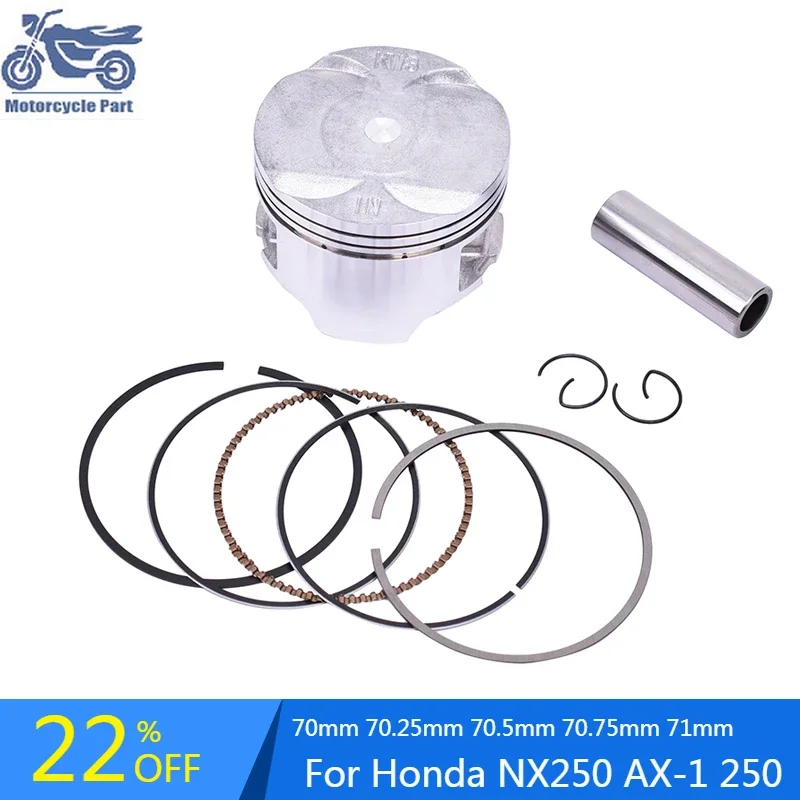 70 70.25 70.5 70.75 71 STD ~ +100 Motorcycle Engine Piston Rings Kit For HONDA  AX-1 AX1 250 1988 1989 1990 1991 1992 1993 1994