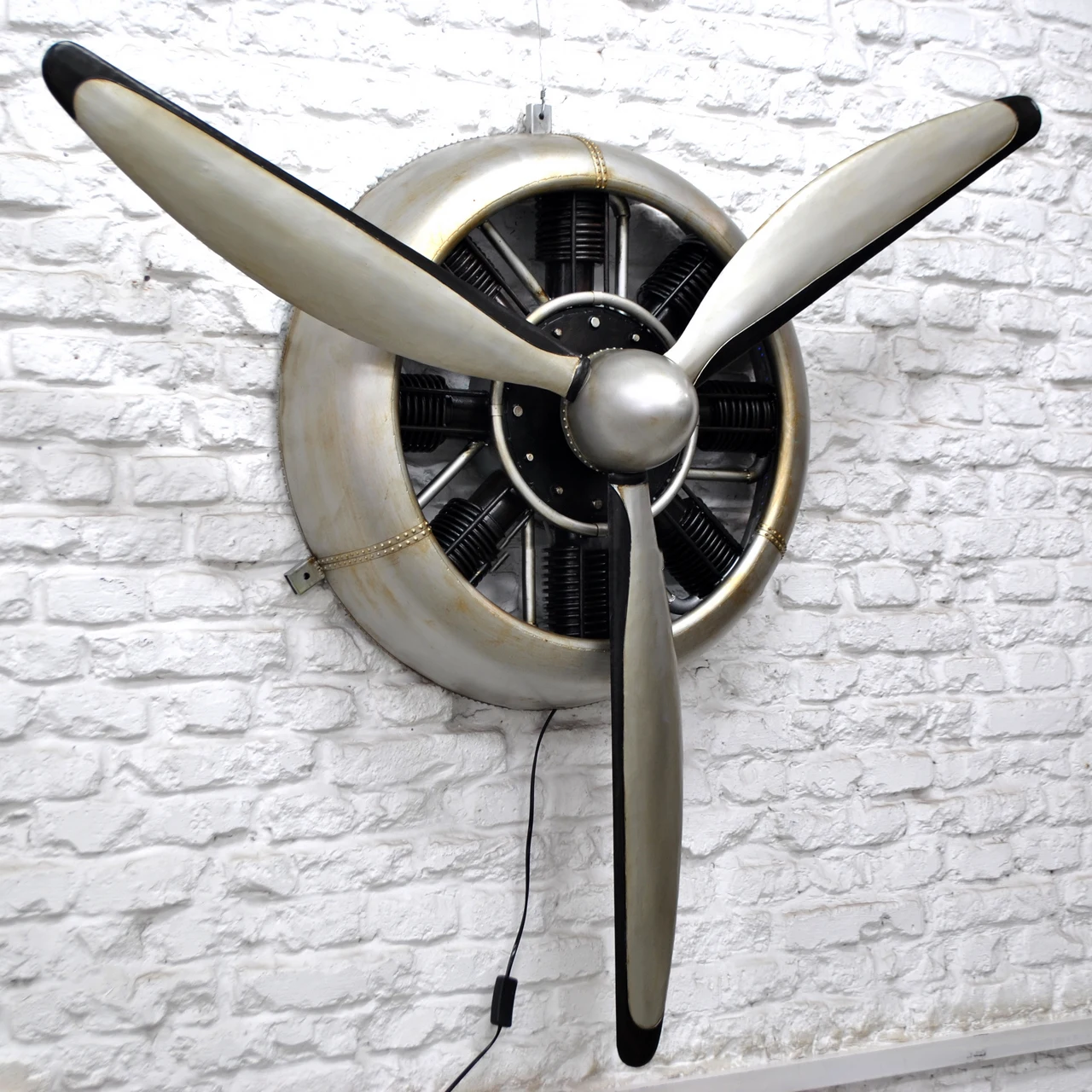 Hot Ironwork vintage aircraft propeller wall decoration vintage fighter engine decoration electric convertible creative crafts