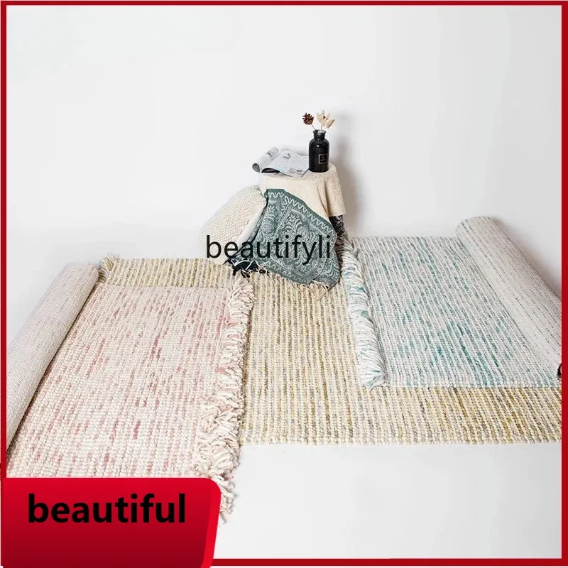 

F132 Carpet living room handmade wool woven coffee table mat modern simple bedroom bedside blanket
