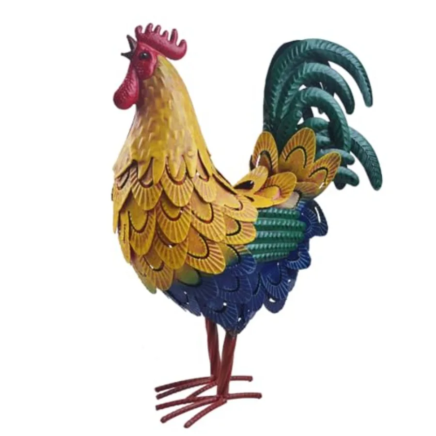 

Rooster Statue Chicken Sculpture Garden Decoration Metal Yard Art for Yard Outdoor Indoor Decoration