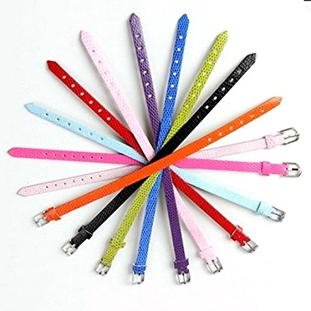 20pcs Women Bracelet Mix Colors Slide Wristbands Bracelets for Slide Letters Jewelry Making Charms 8MM (Random Color)