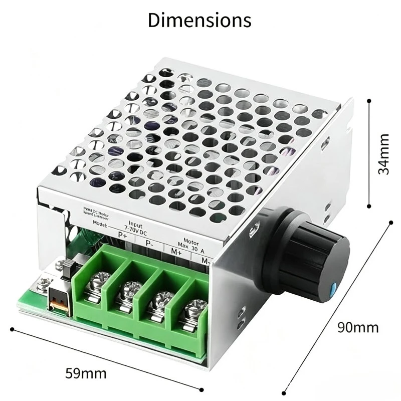 PWM DC Motor Governor 12V24V60V70V 30A Speed Control Switch Module Motor Controller