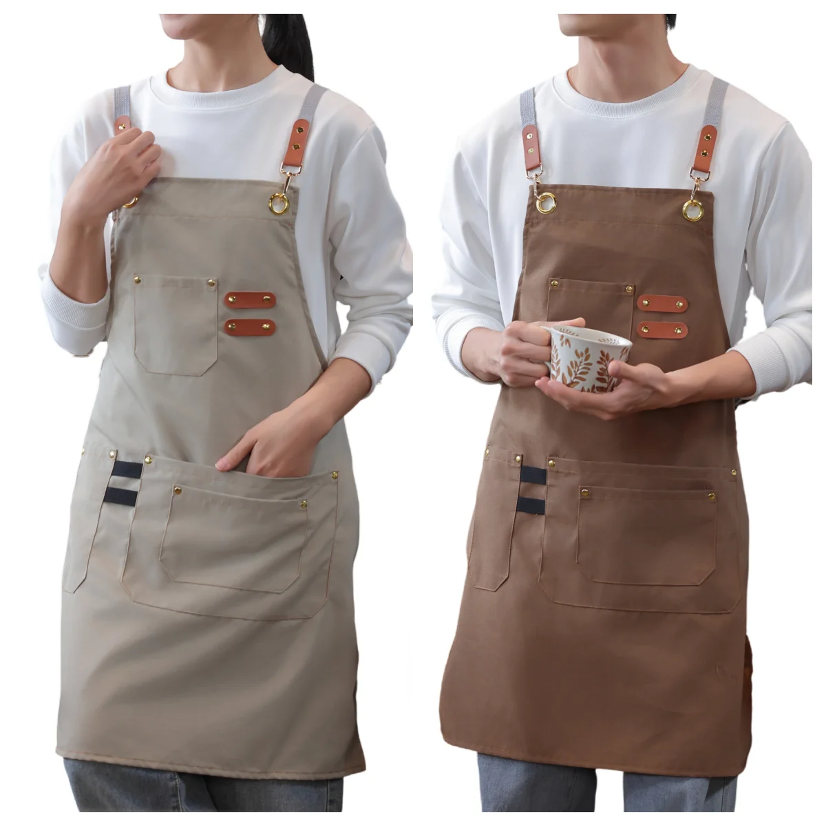 

1 PC Unisex Kitchen Apron with Pocket for Cooking Restaurant Work Artist Painting Garden - Men's Women's Versatile Apron