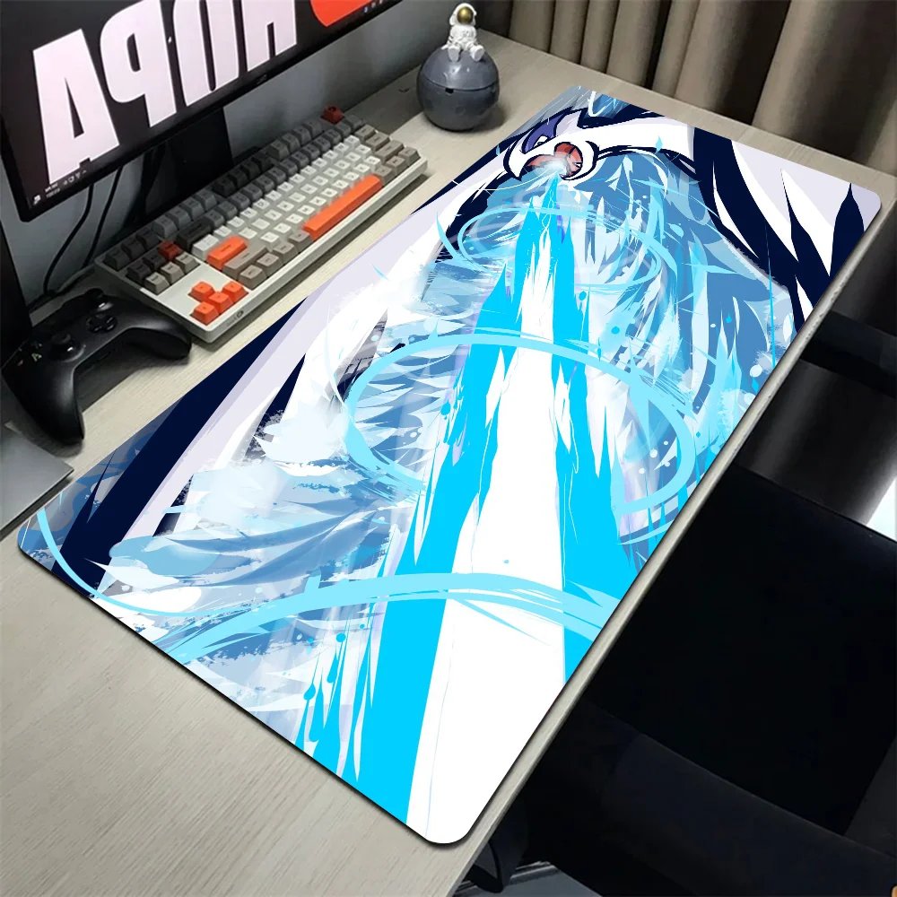 P-Pokemon Lugia Battle Mousepad Mouse Mat حصيرة مكتبية مع وسادة ملحقات الألعاب Prime Gaming XXL لوحة المفاتيح حصيرة الحشو #3